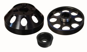 Hyundai Genesis Coupe Pulley Combo - Torque Solution - Lightweight WP/Crank/Alt - Black - `10-`27